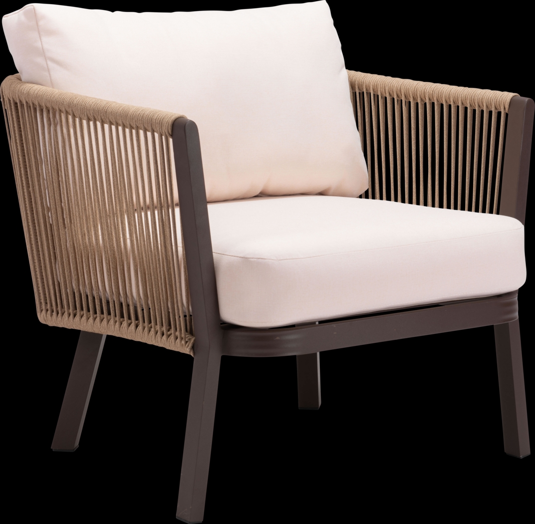 Outdoor Jetero Brown Accent Chair - Thumbnail - Image 1