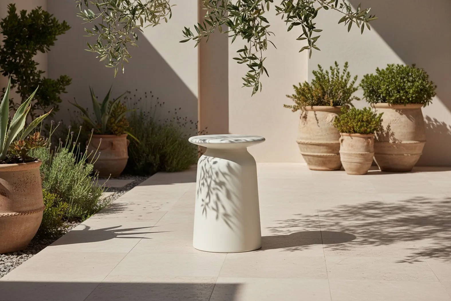 Outdoor Kante White End Table - Thumbnail - Image 2