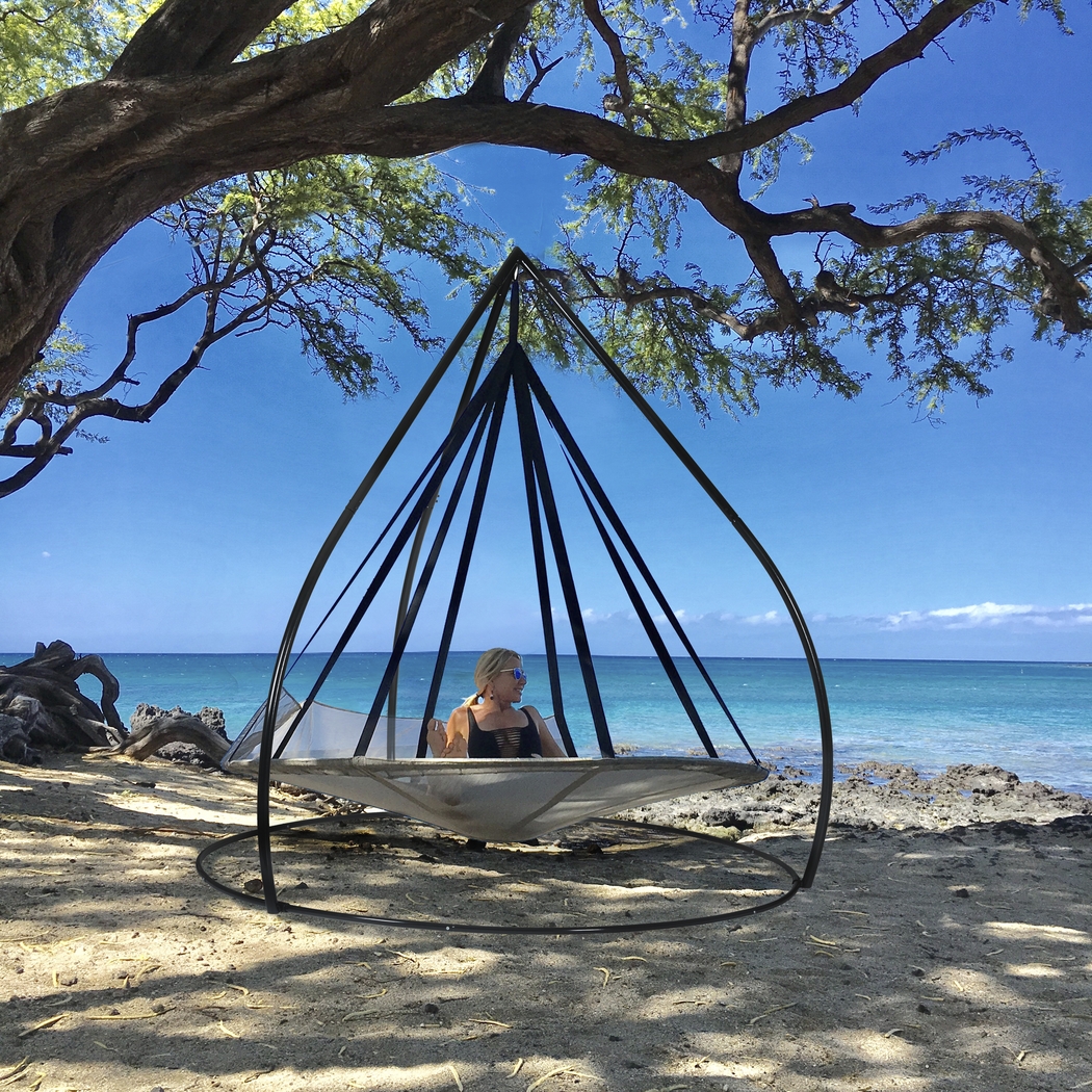 Outdoor Kelya II Brown Hammock Hanging Chair with Stand - Thumbnail - Image 4