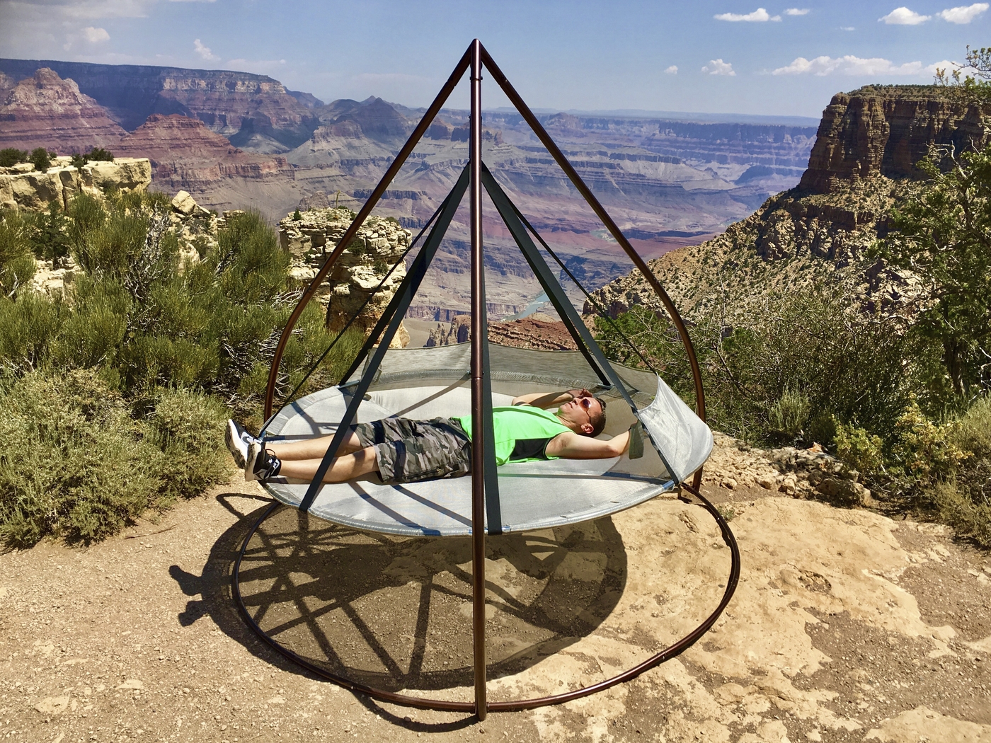 Kelya II Brown Outdoor Hammock Hanging Chair With Stand