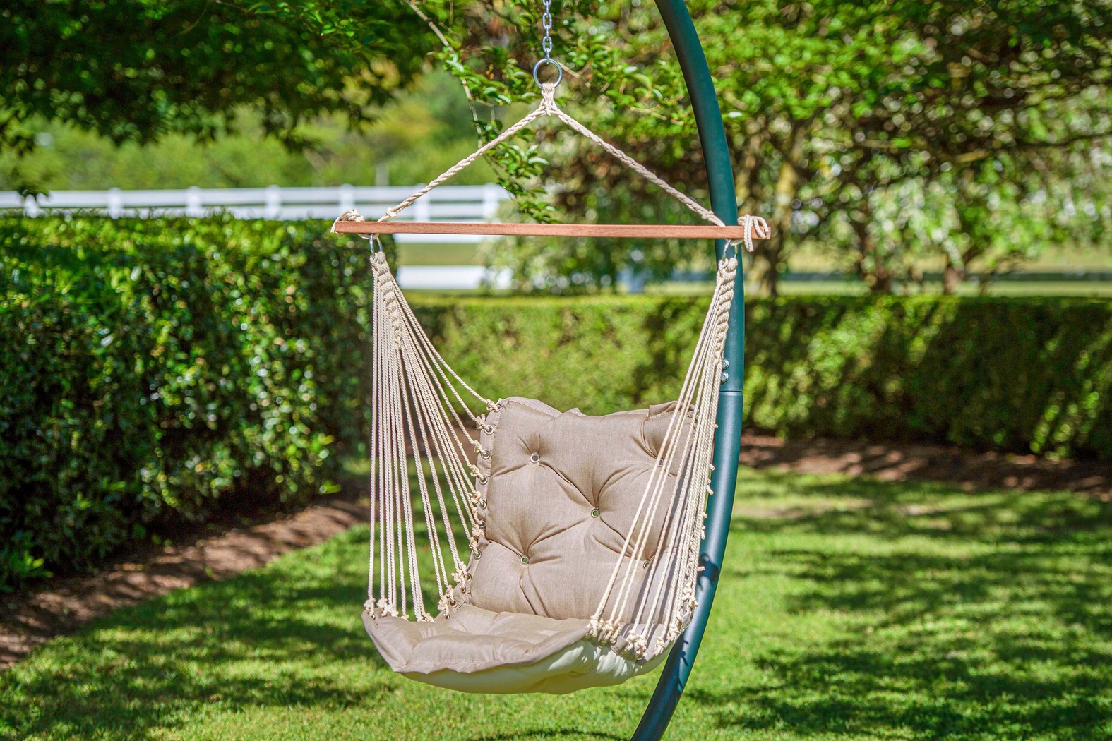 Outdoor Keone Beige Single Swing Hammock - Thumbnail - Image 2