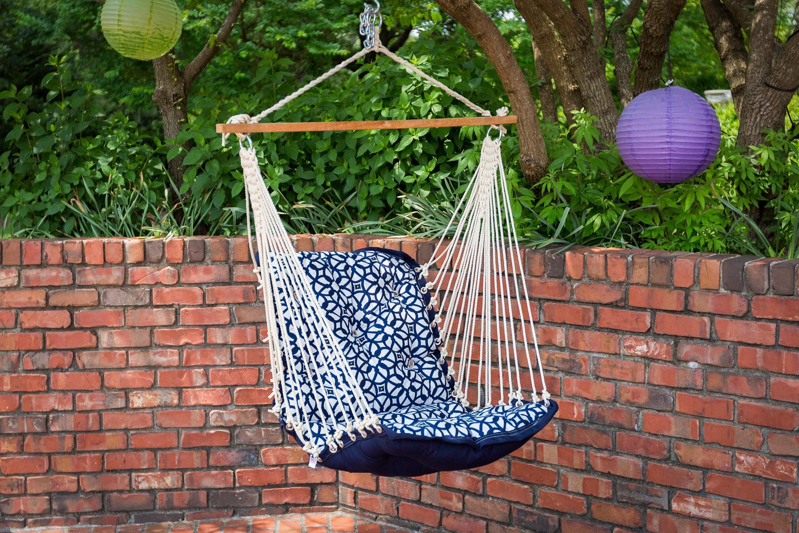 Outdoor Keone Blue Single Swing Hammock - Thumbnail - Image 2