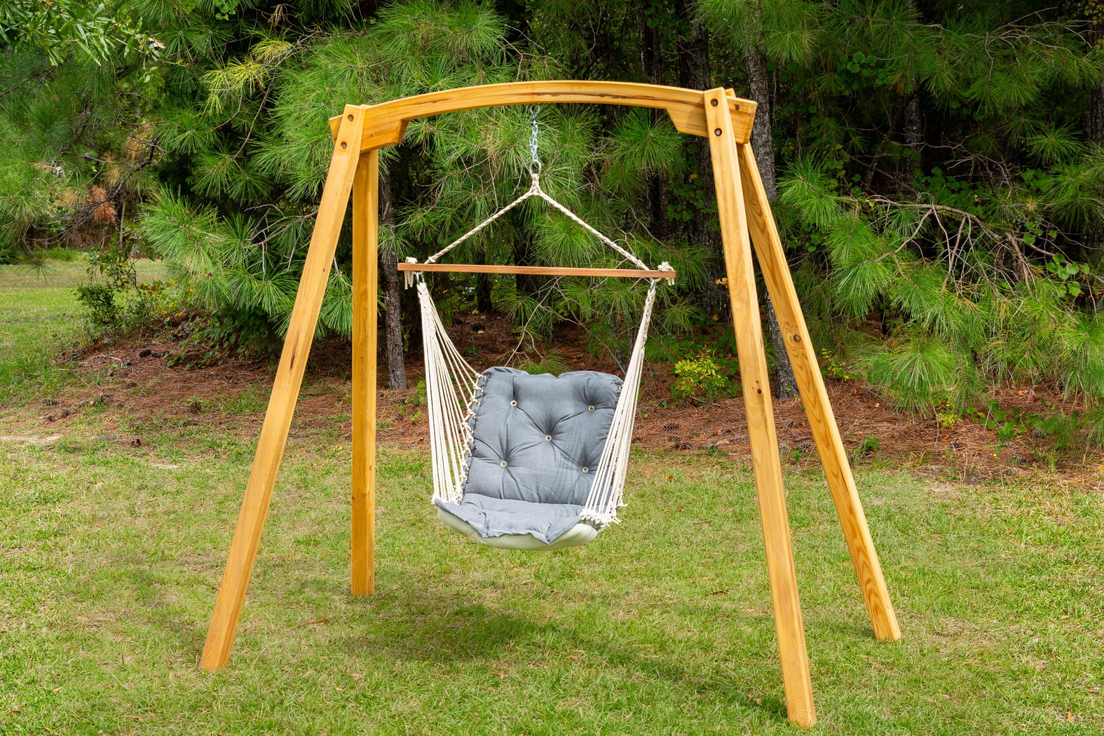 Outdoor Keone Gray Single Swing Hammock - Thumbnail - Image 2
