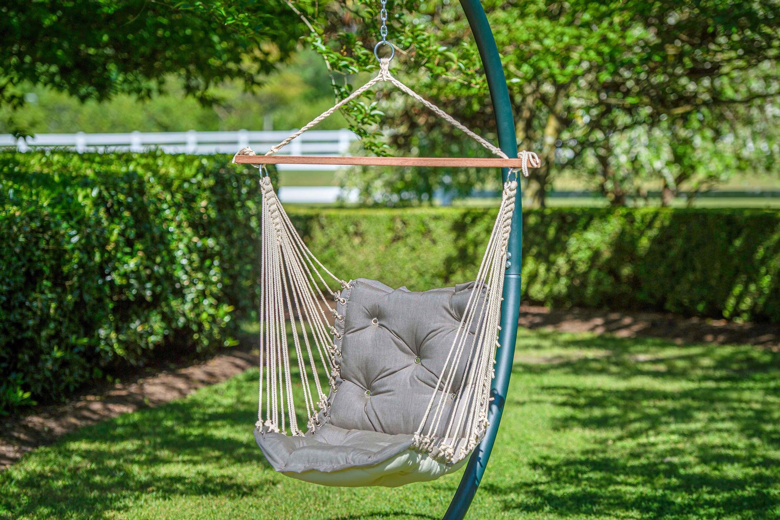 Outdoor Keone Gray Single Swing Hammock - Thumbnail - Image 7
