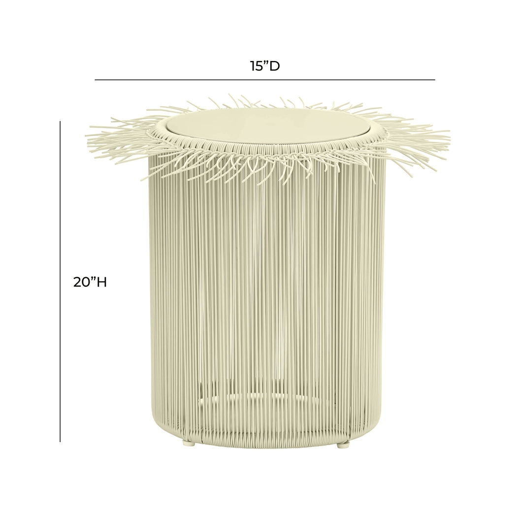 Outdoor Krouse Cream End Table - Thumbnail - Image 5