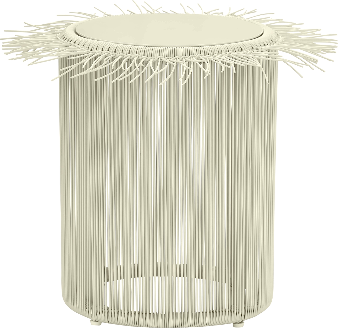 Outdoor Krouse Cream End Table - Thumbnail - Image 1
