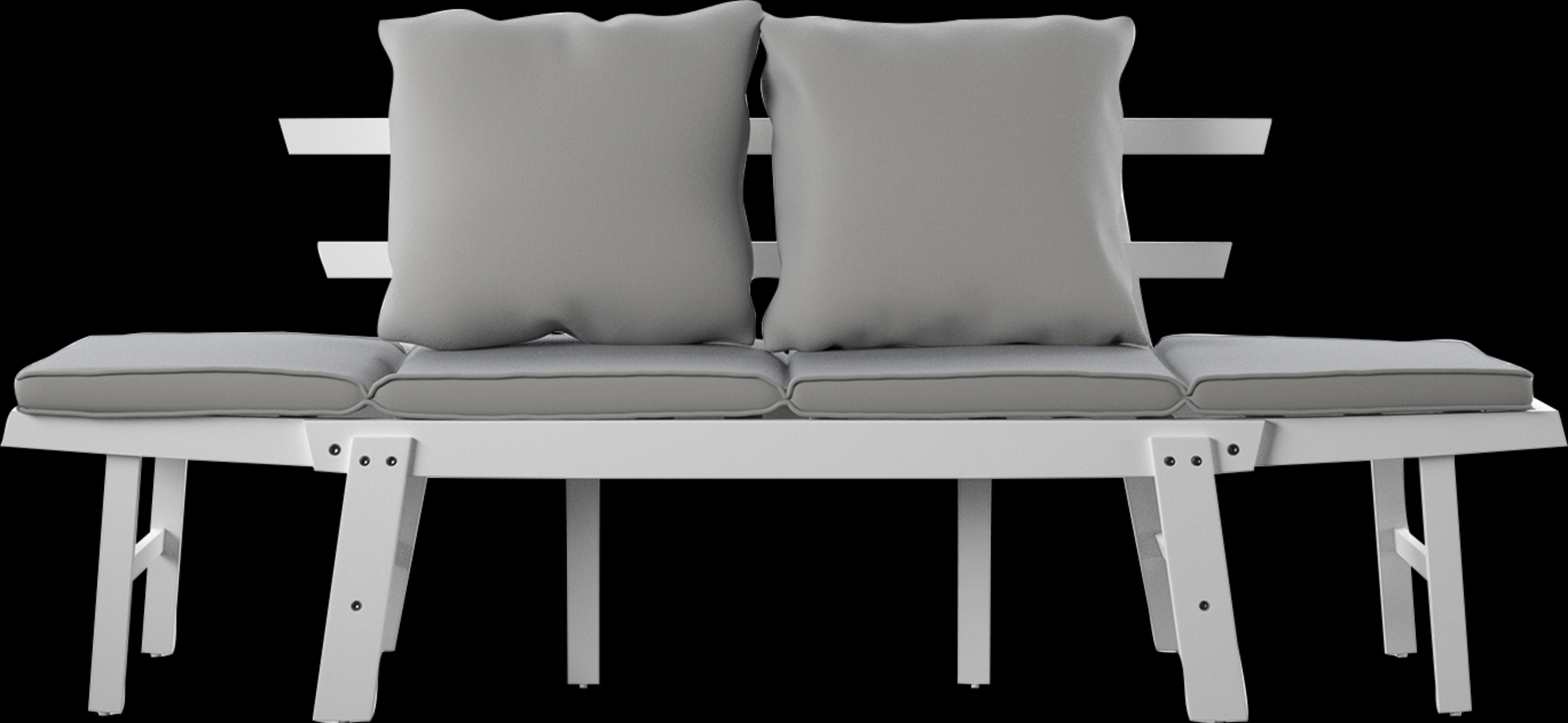 Outdoor Larabee White Loveseat - Thumbnail - Image 2