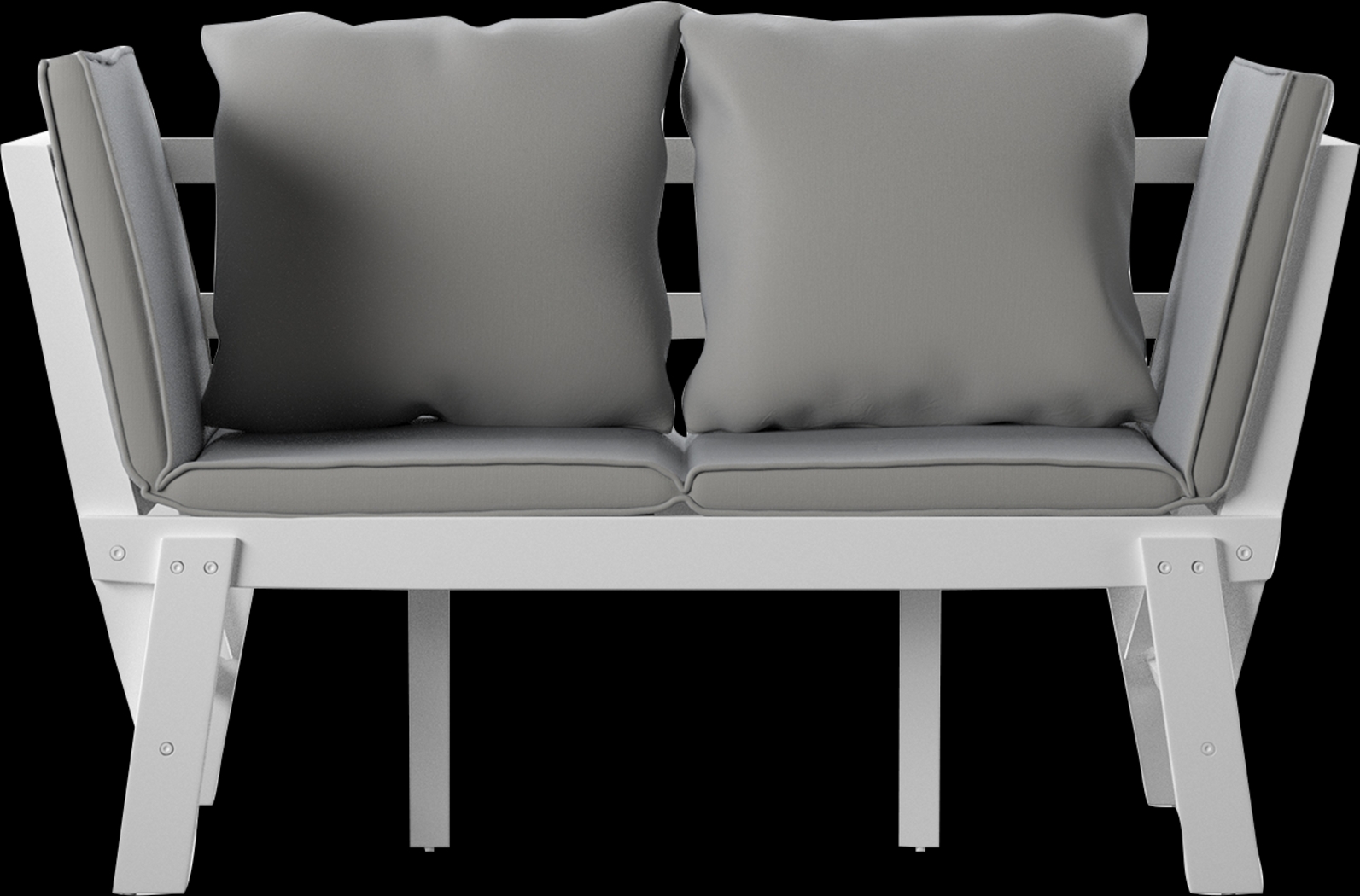 Outdoor Larabee White Loveseat - Thumbnail - Image 1