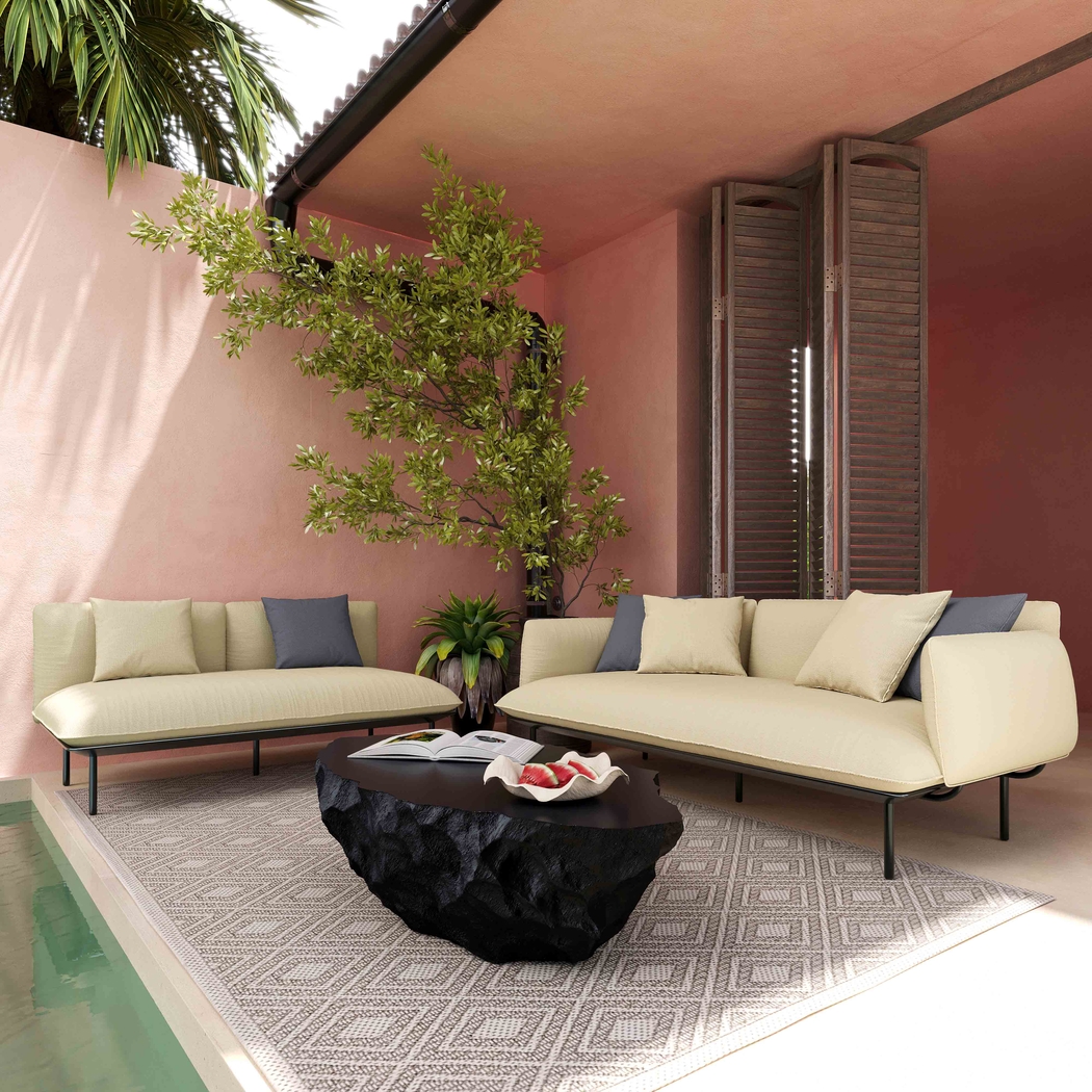 Outdoor Laurine Beige Sofa - Thumbnail - Image 2