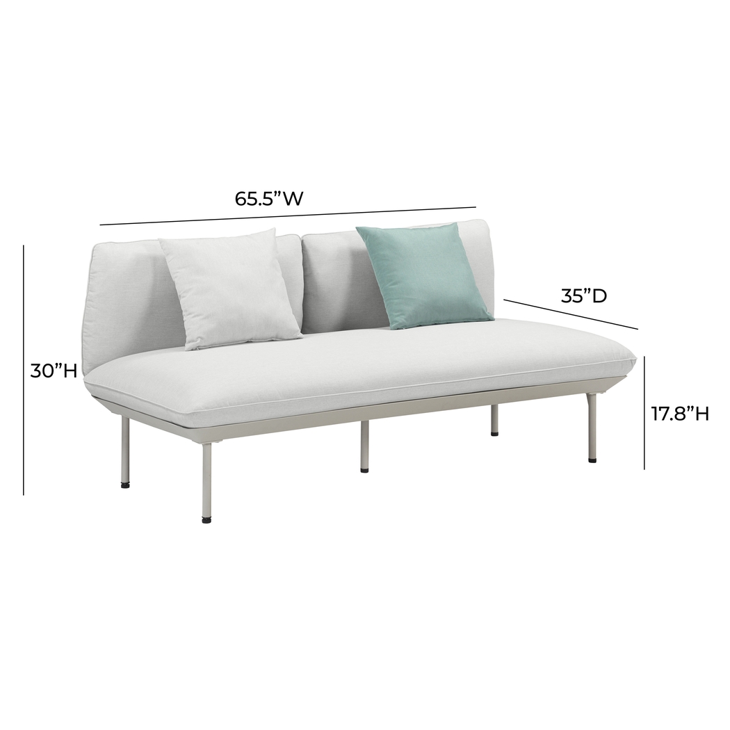 Outdoor Laurine Light Gray Loveseat - Thumbnail - Image 6
