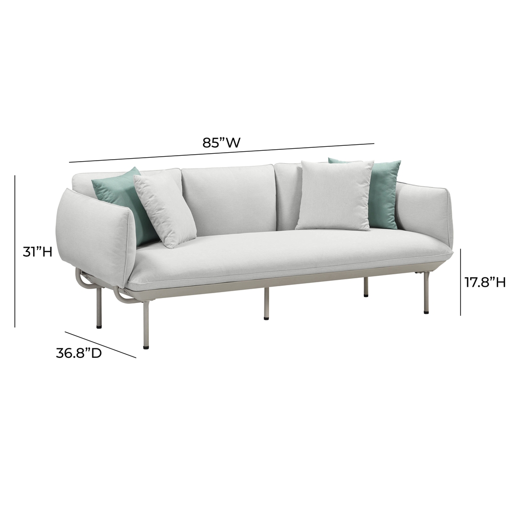 Outdoor Laurine Light Gray Sofa - Thumbnail - Image 6