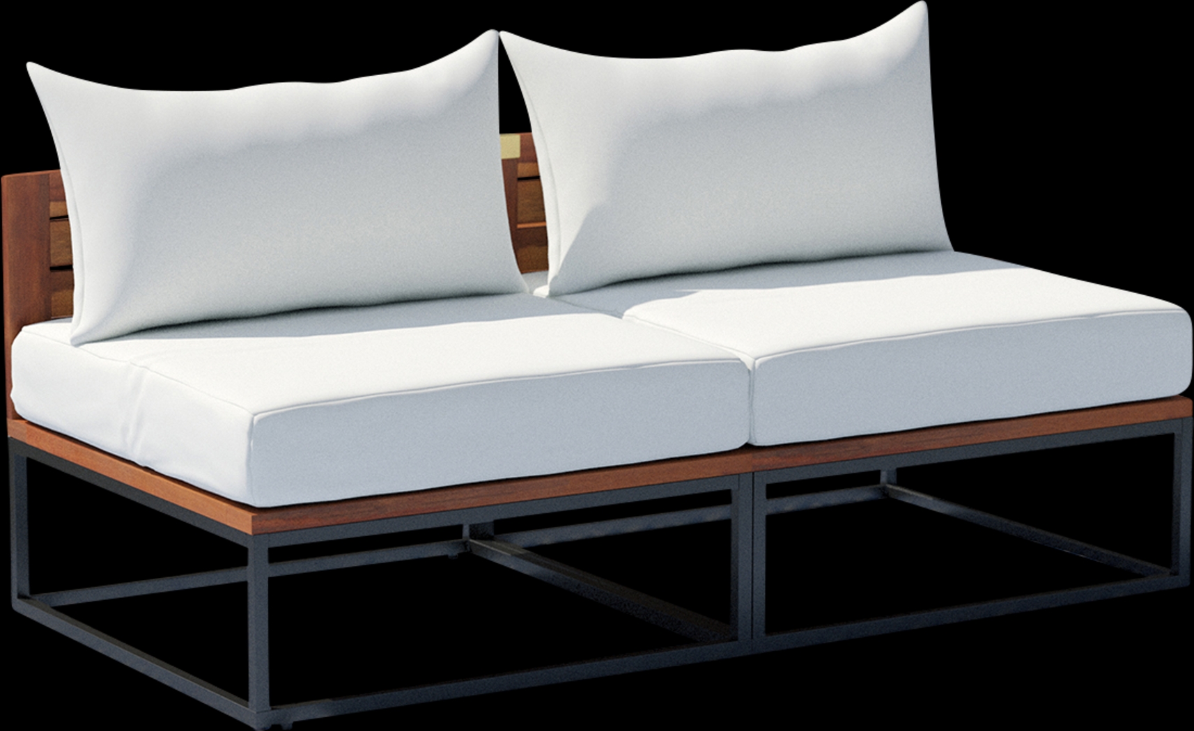 Outdoor Laverne Modular White Loveseat - Thumbnail - Image 1