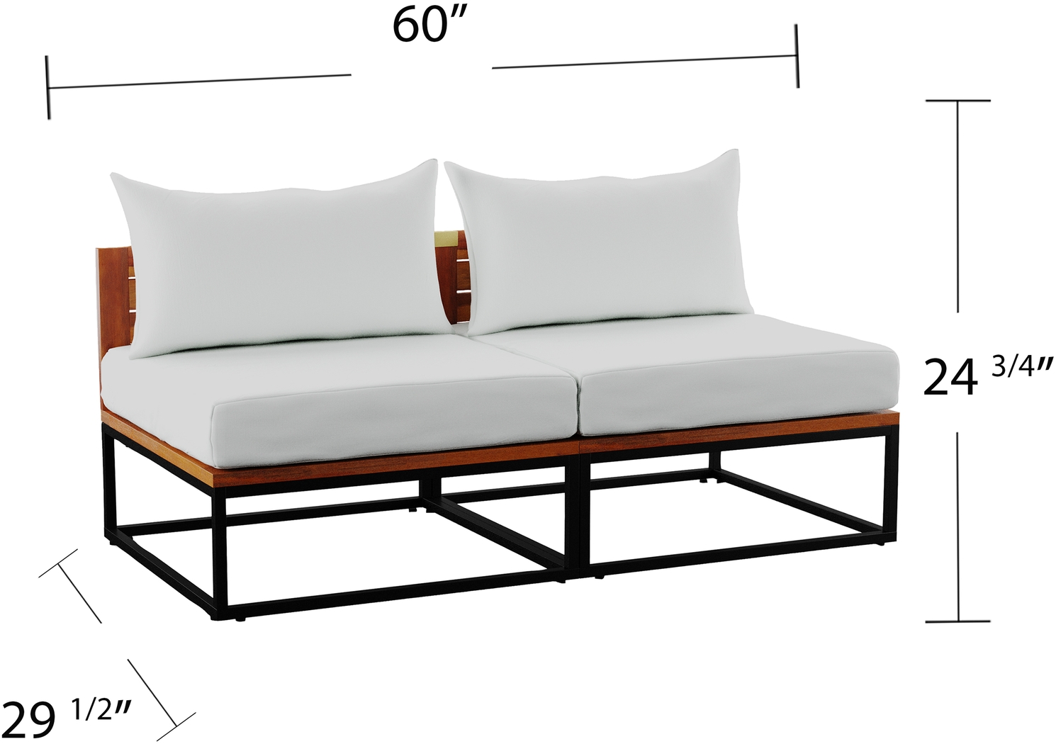 Outdoor Laverne Modular White Loveseat - Thumbnail - Image 4