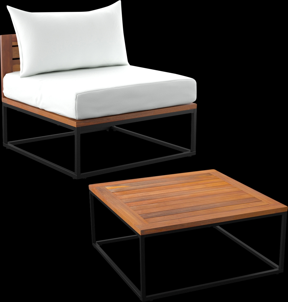 Outdoor Laverne White Seating Set, Set of 2 - Thumbnail - Image 1