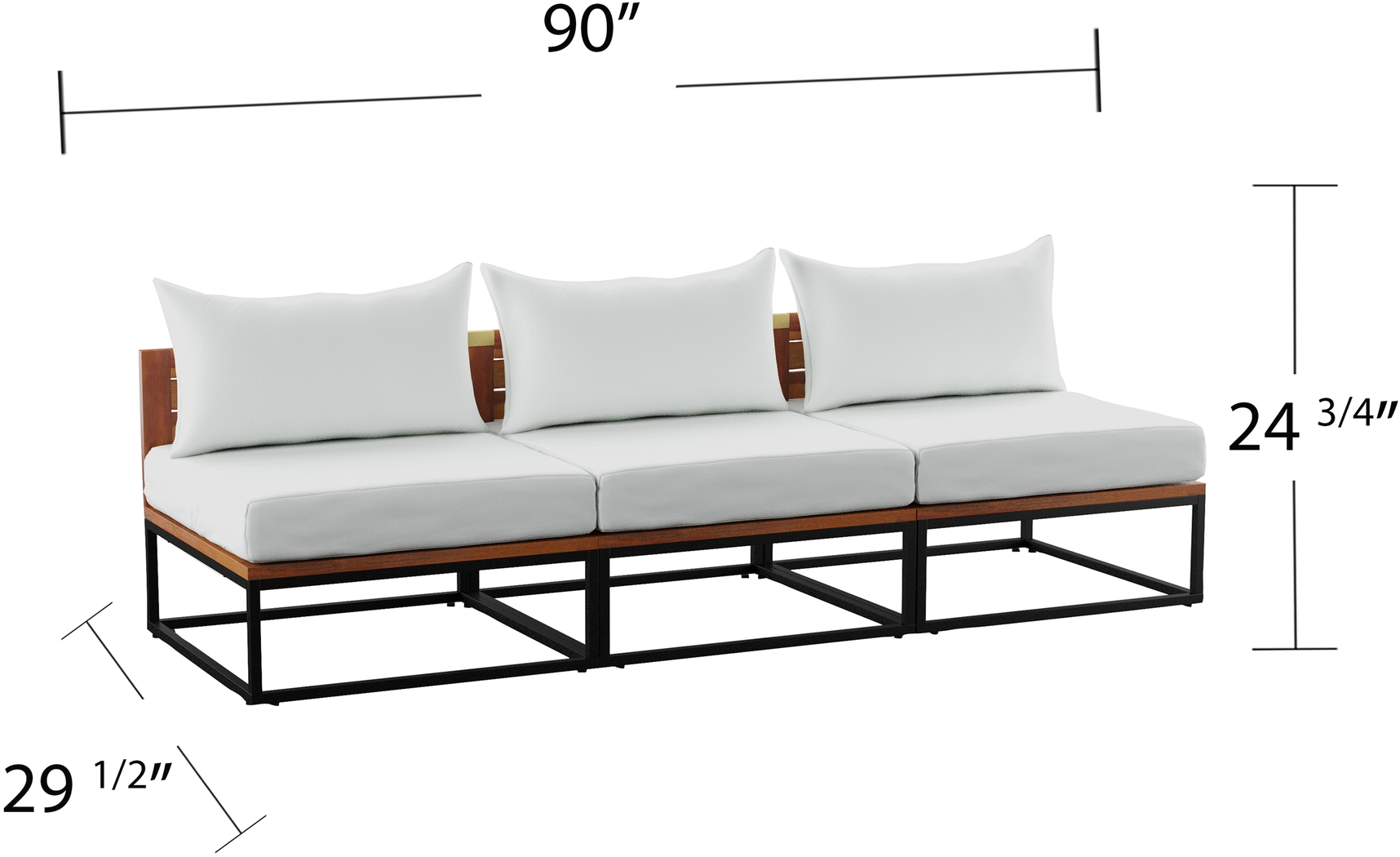 Outdoor Laverne Modular White Sofa - Thumbnail - Image 4