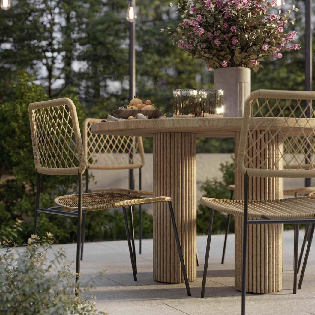 Outdoor Lawonna Natural Dining Table - Thumbnail - Image 2