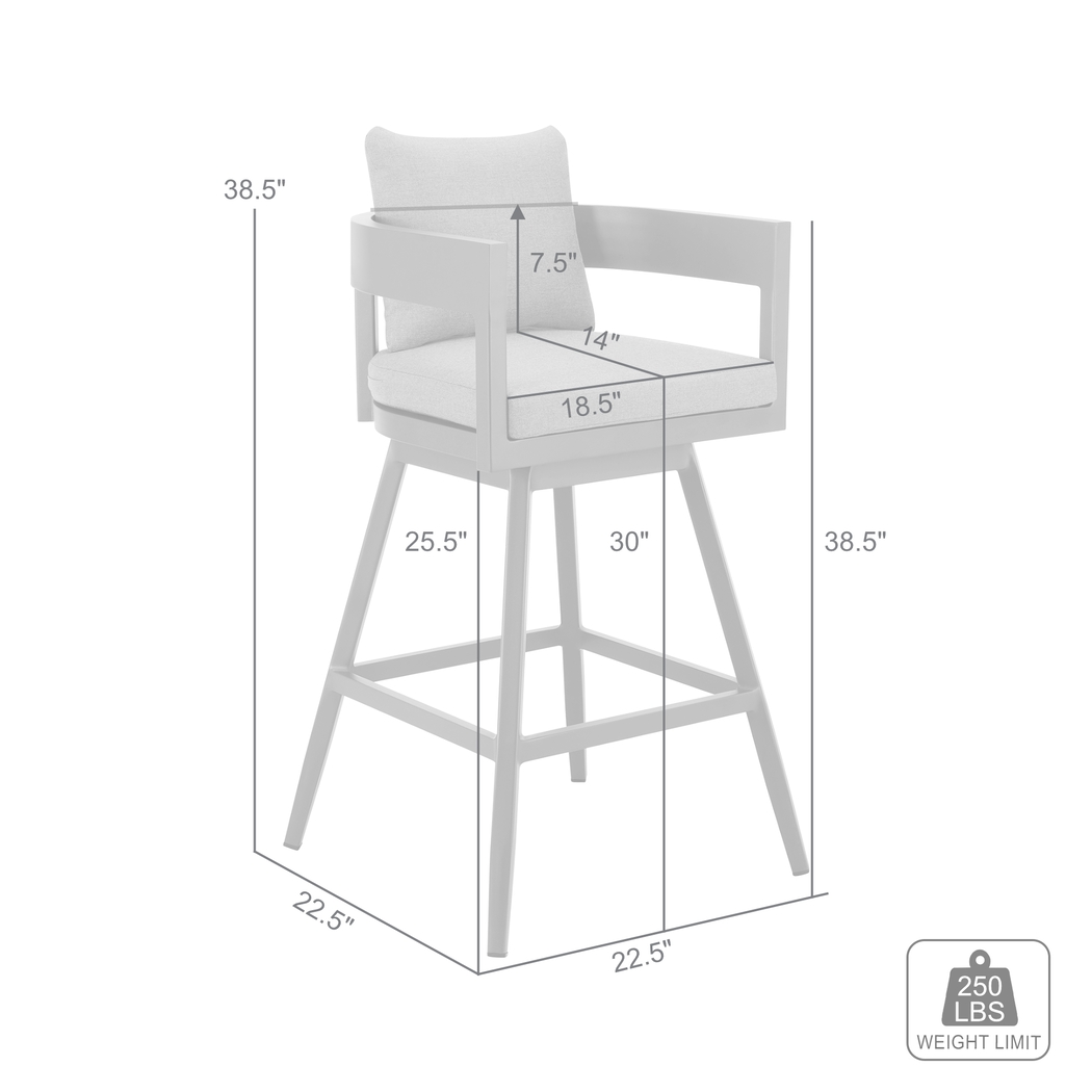 Outdoor Leeton Gray Swivel Barstool - Thumbnail - Image 12