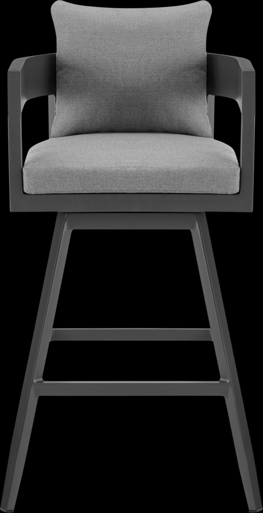 Outdoor Leeton Gray Swivel Barstool - Thumbnail - Image 3