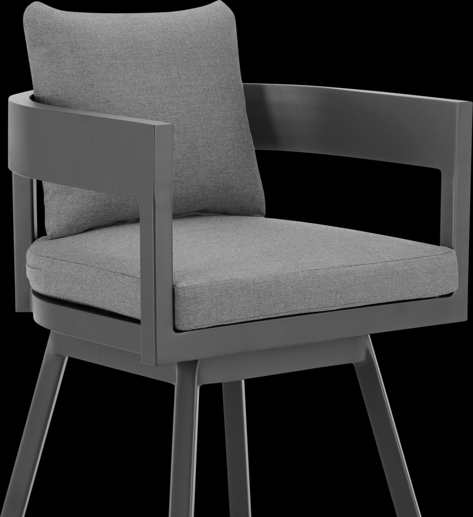 Outdoor Leeton Gray Swivel Barstool - Thumbnail - Image 5