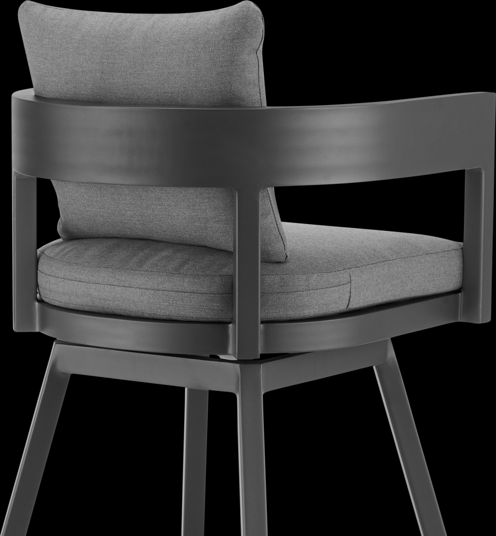 Outdoor Leeton Gray Swivel Barstool - Thumbnail - Image 6