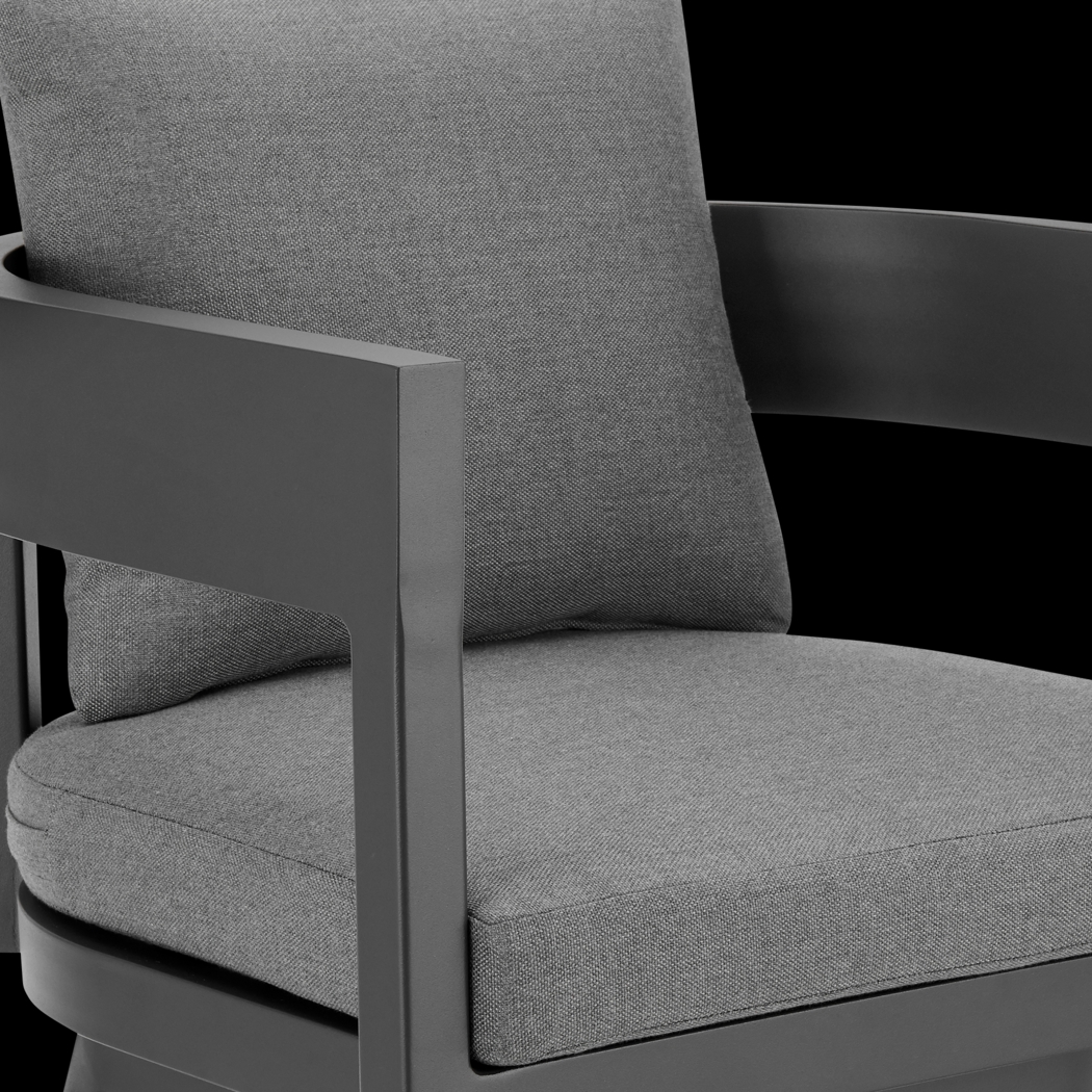 Outdoor Leeton Gray Swivel Barstool - Thumbnail - Image 7