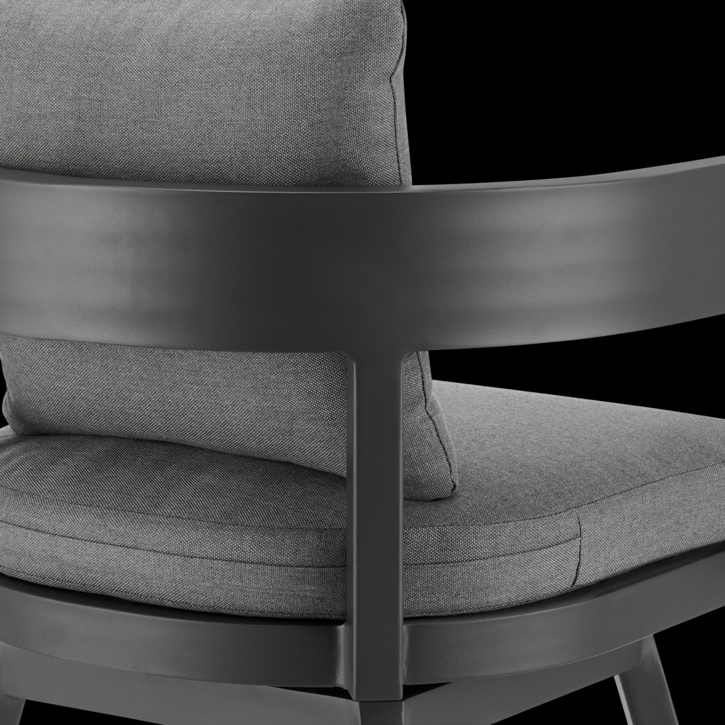 Outdoor Leeton Gray Swivel Barstool - Thumbnail - Image 8