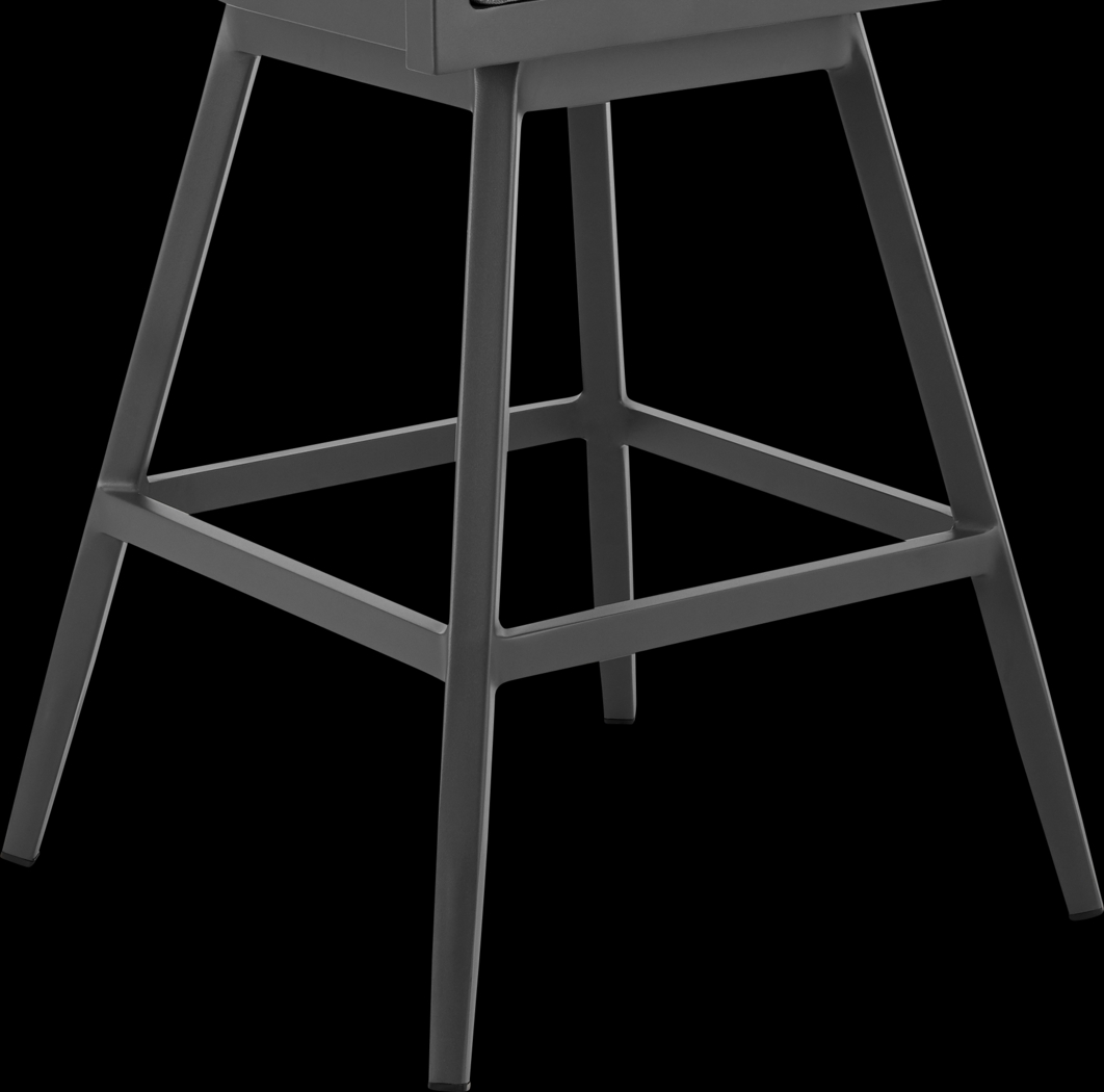 Outdoor Leeton Gray Swivel Barstool - Thumbnail - Image 9