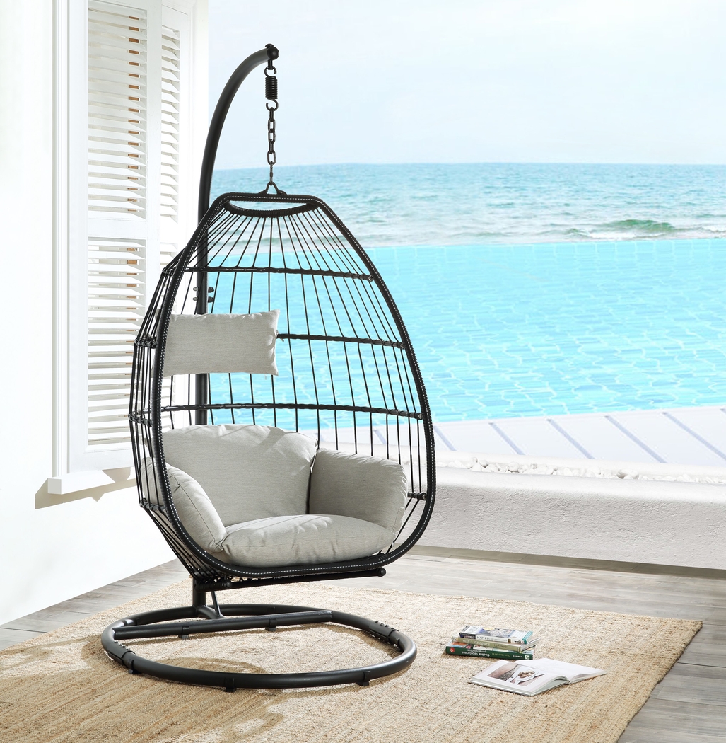 Outdoor Lolannen Black Hanging Chair - Thumbnail - Image 2