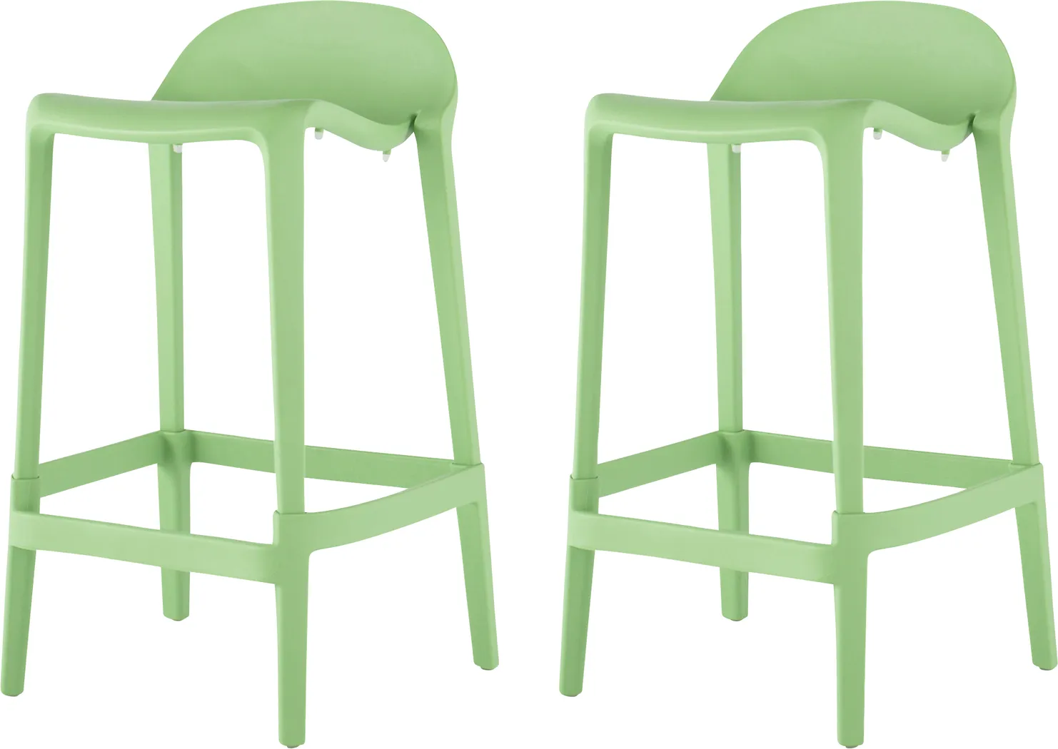 Outdoor Lulia Green Counter Stool, Set of 2 - Thumbnail - Image 1