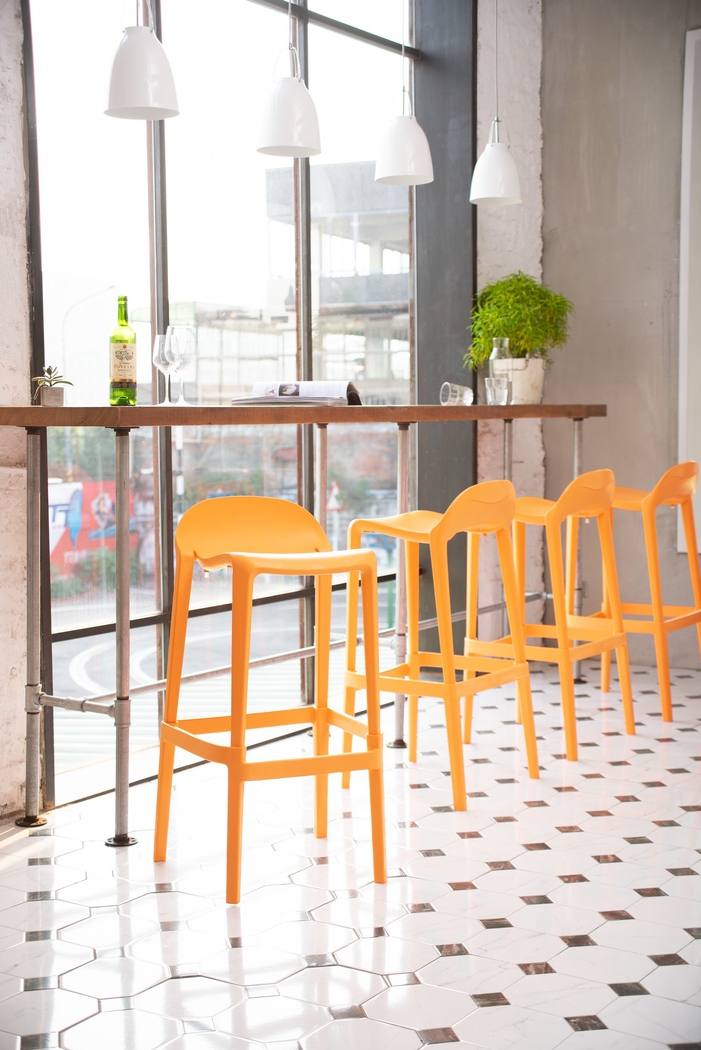 Outdoor Lulia Orange Barstool, Set of 2 - Thumbnail - Image 5