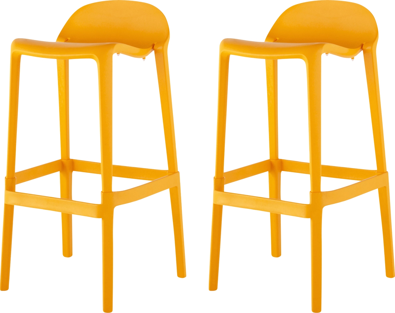 Outdoor Lulia Orange Barstool, Set of 2 - Thumbnail - Image 1