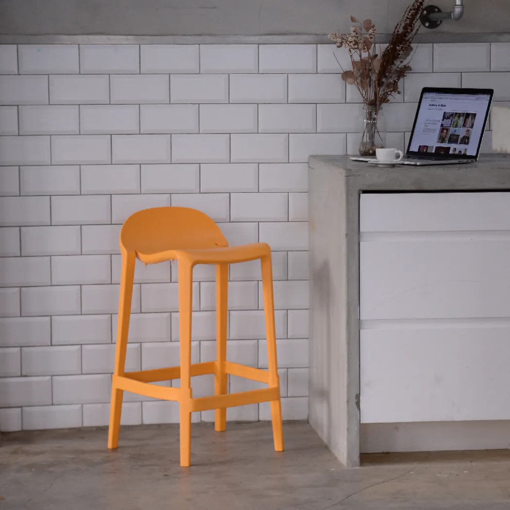 Outdoor Lulia Orange Counter Stool, Set of 2 - Thumbnail - Image 7