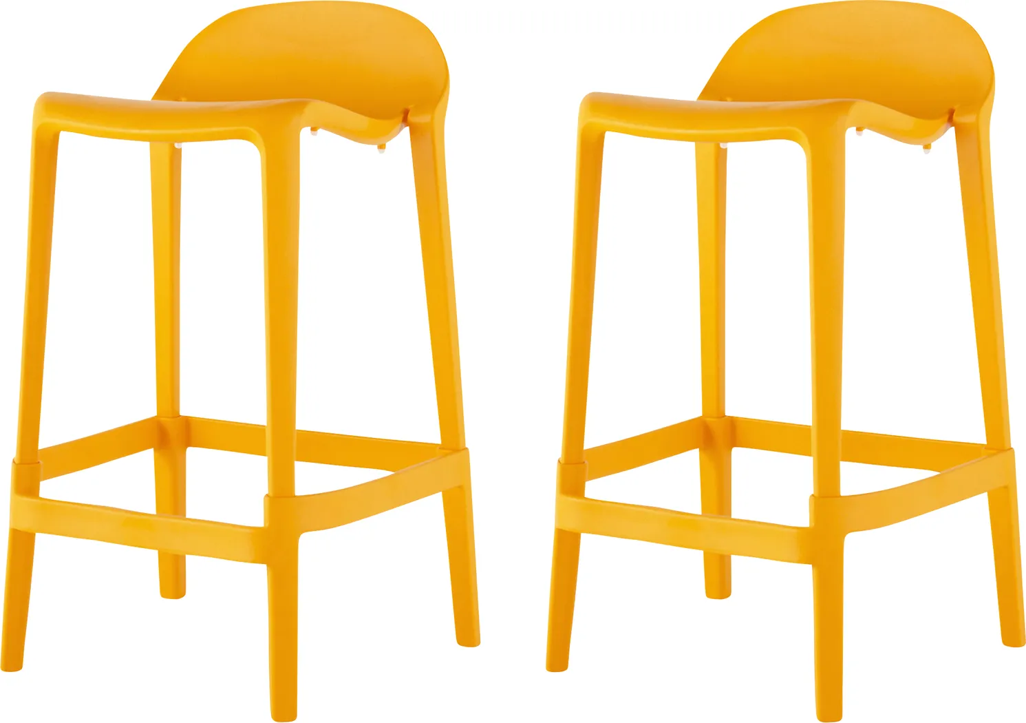 Outdoor Lulia Orange Counter Stool, Set of 2 - Thumbnail - Image 1