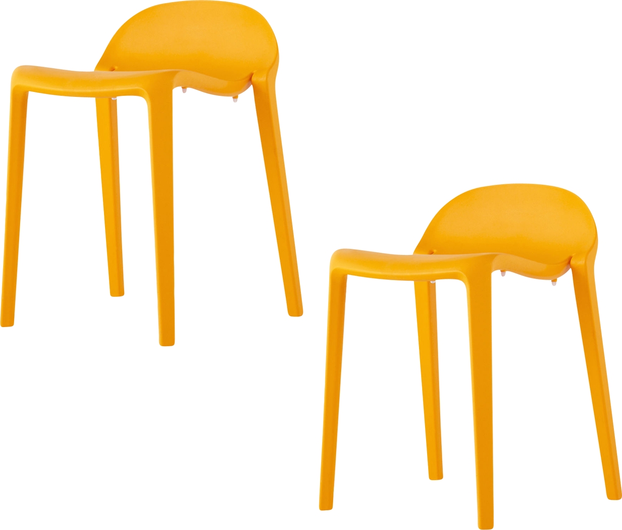 Outdoor Lulia Orange Stool, Set of 2 - Thumbnail - Image 1