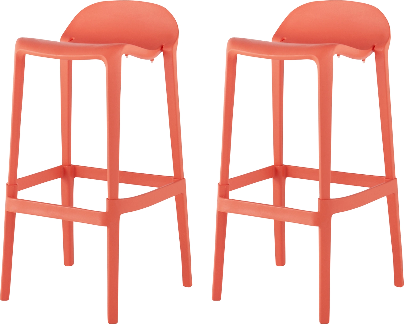 Outdoor Lulia Salmon Barstool, Set of 2 - Thumbnail - Image 1