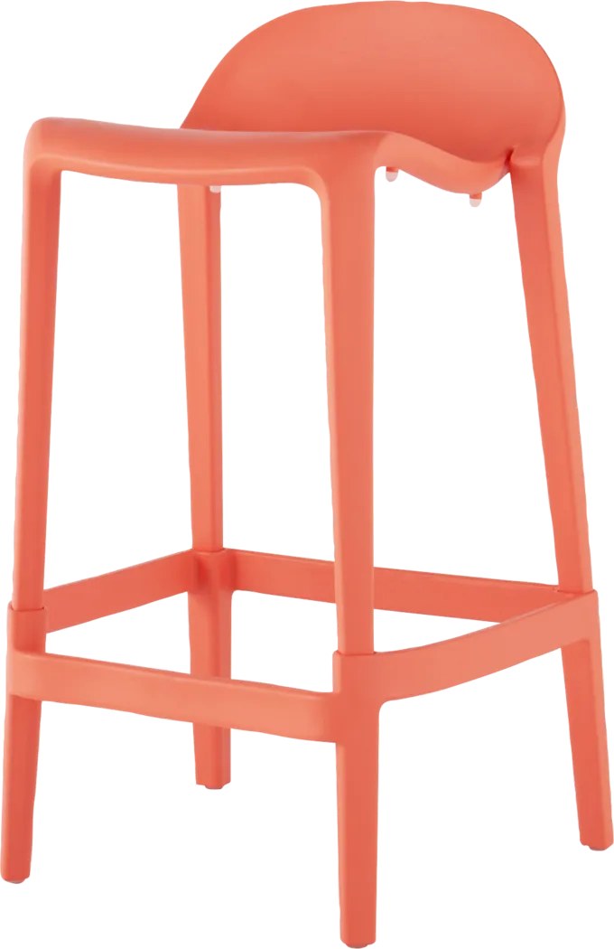 Outdoor Lulia Salmon Counter Stool, Set of 2 - Thumbnail - Image 3