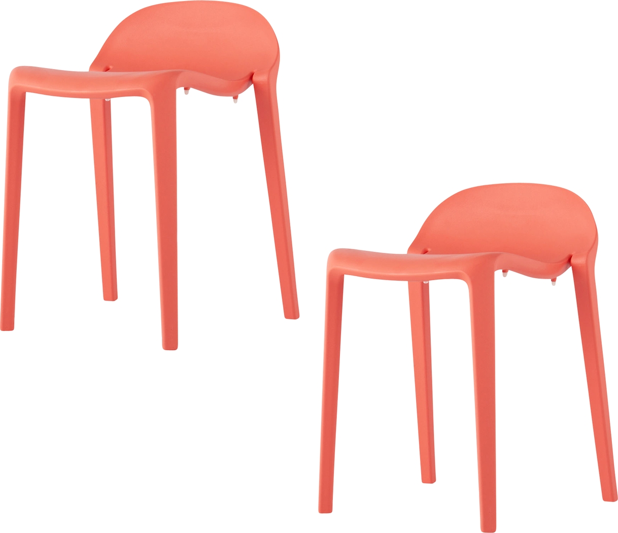 Outdoor Lulia Salmon Stool, Set of 2 - Thumbnail - Image 1