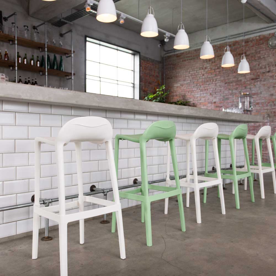 Outdoor Lulia White Barstool, Set of 2 - Thumbnail - Image 5