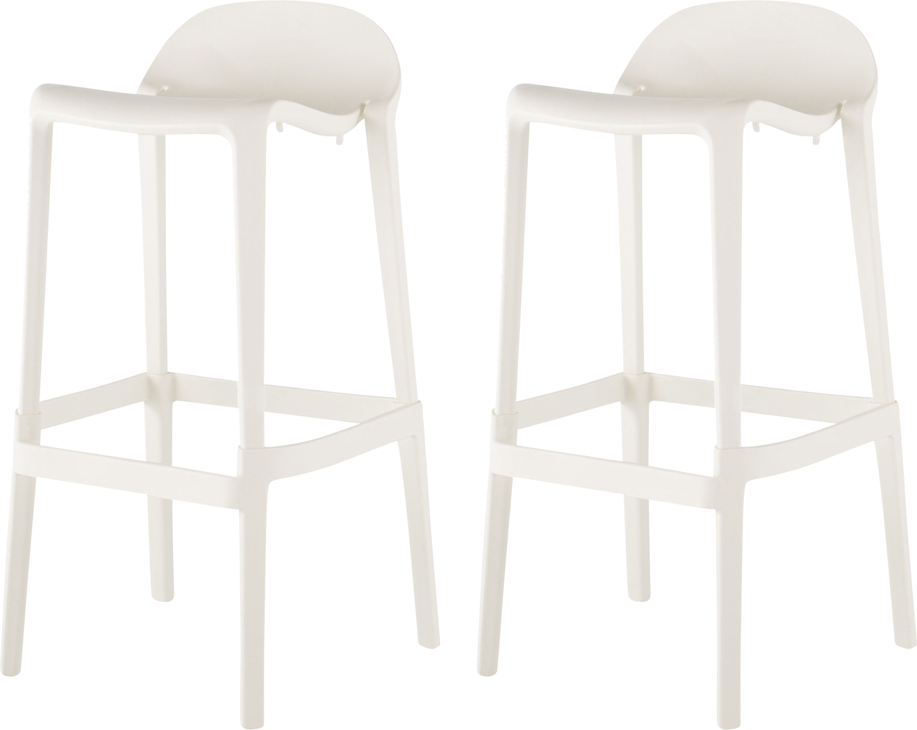 Outdoor Lulia White Barstool, Set of 2 - Thumbnail - Image 1