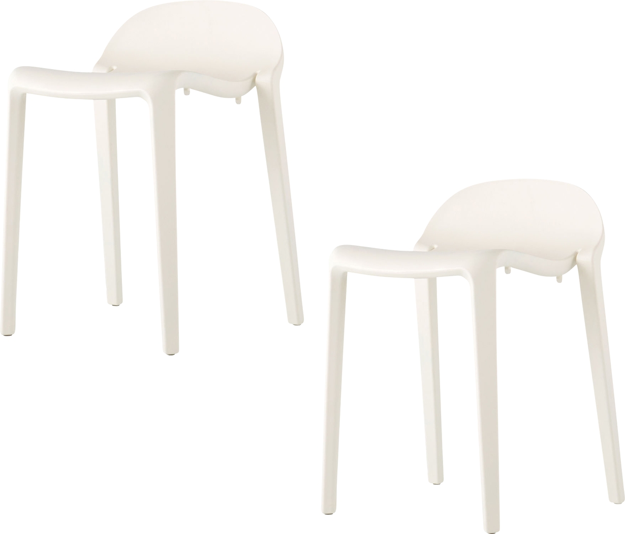 Outdoor Lulia White Stool, Set of 2 - Thumbnail - Image 1