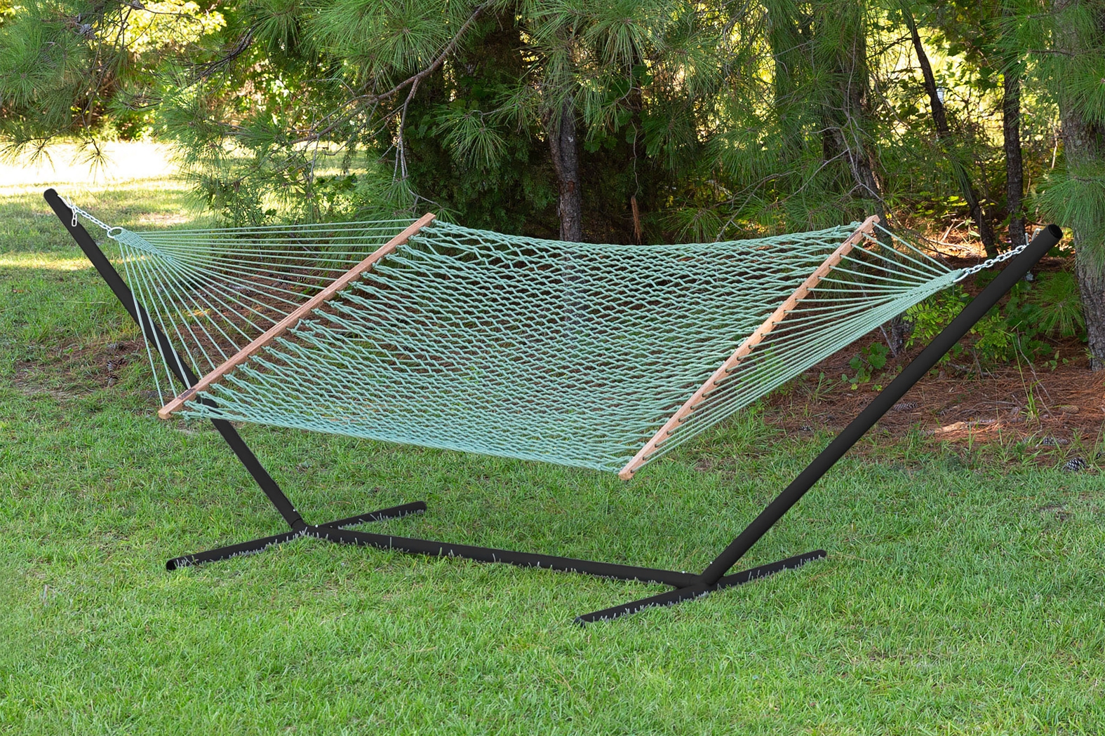 Outdoor Lusca Green Hammock & Stand Set - Thumbnail - Image 2