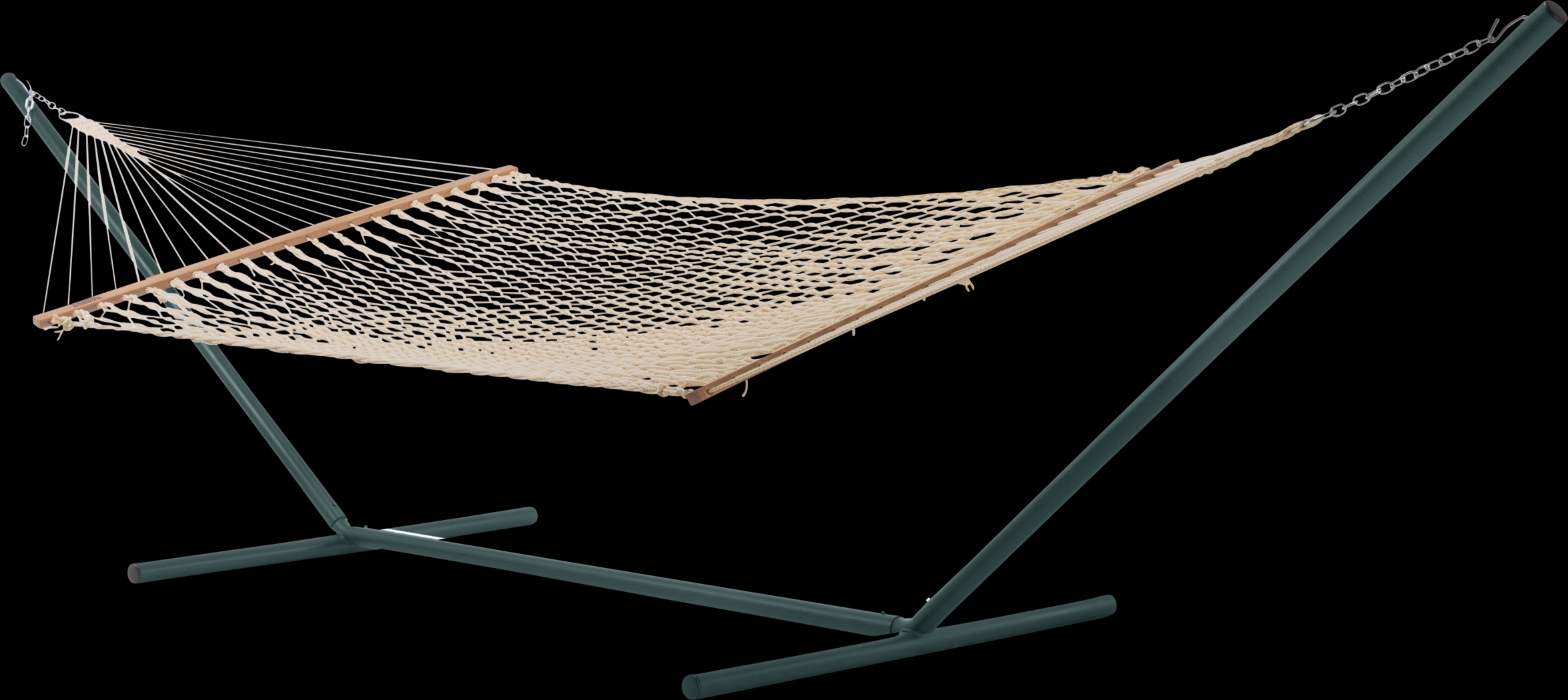 Outdoor Lusca White Hammock & Stand Set - Thumbnail - Image 1