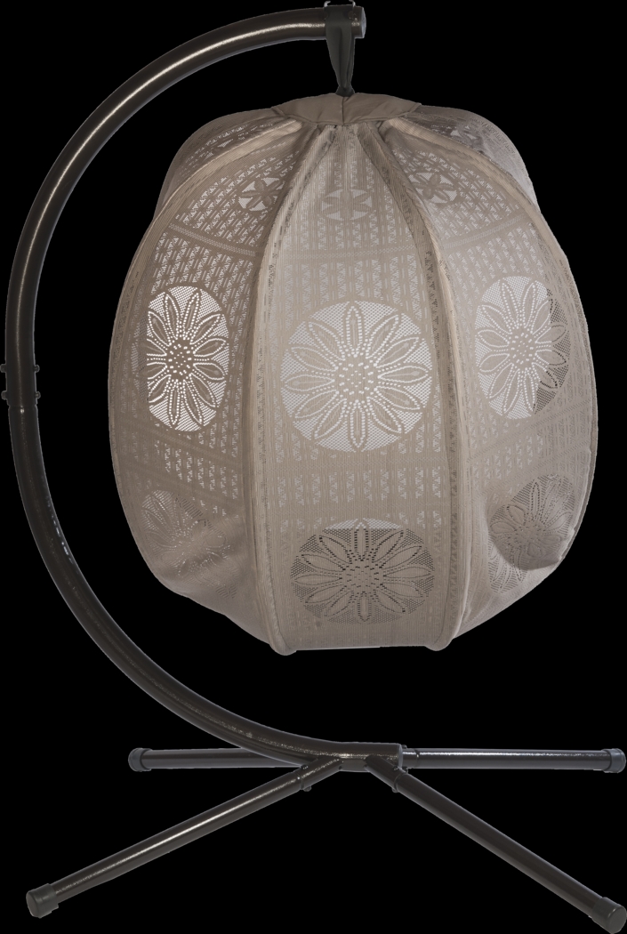 Outdoor Maquel Beige Hanging Egg Chair - Thumbnail - Image 4