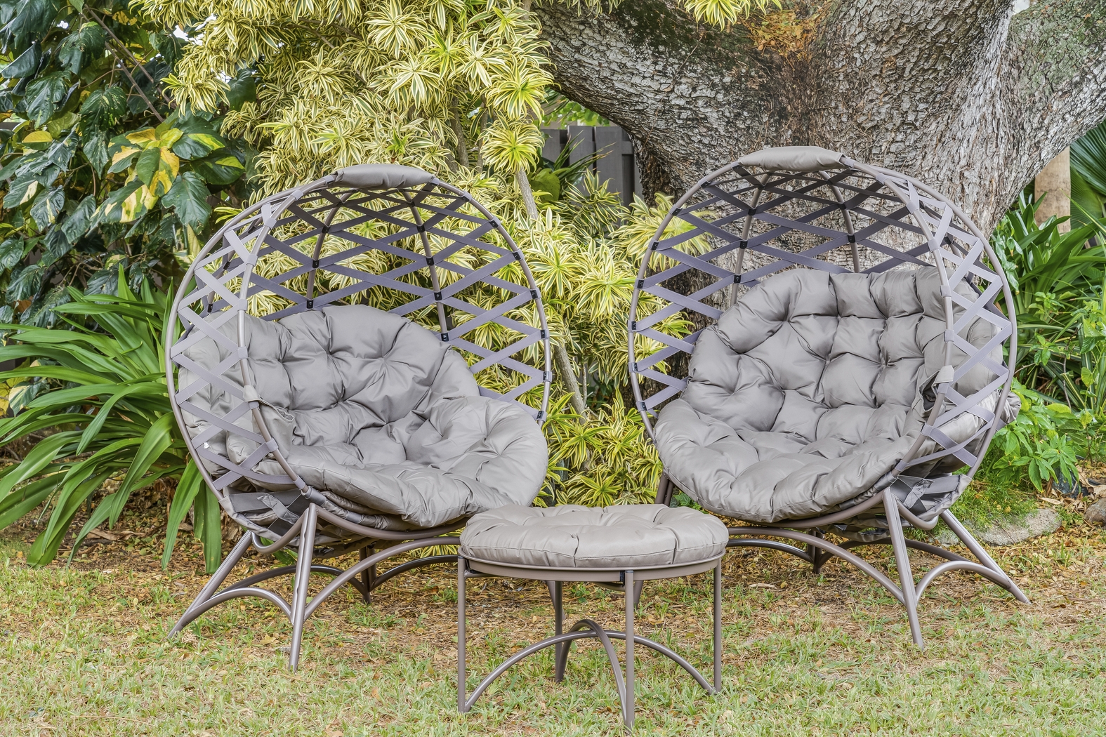 Outdoor Maureo Beige Conversation Set, Set of 3 - Thumbnail - Image 2