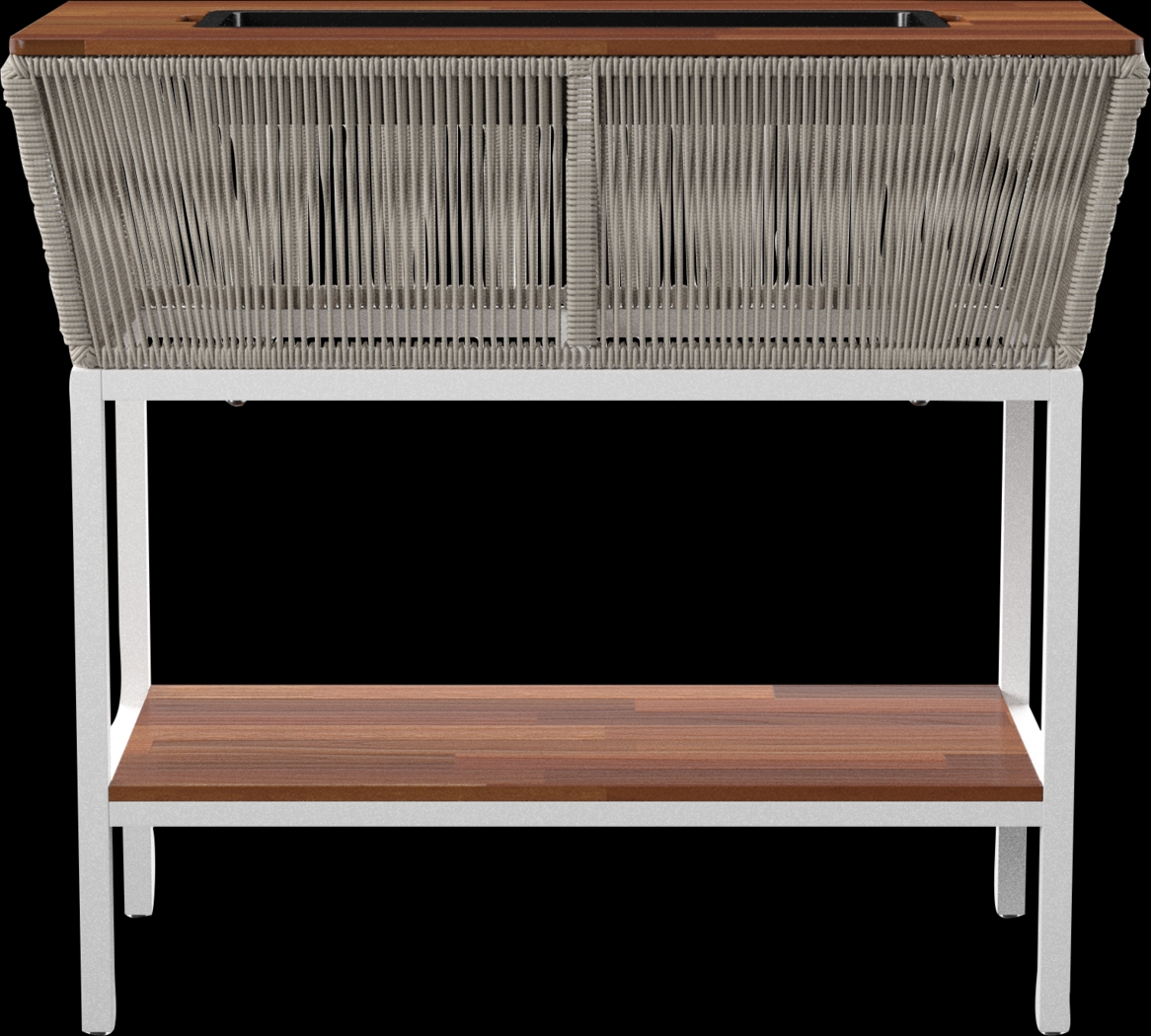 Outdoor Menifee Brown Bar Cart - Thumbnail - Image 2