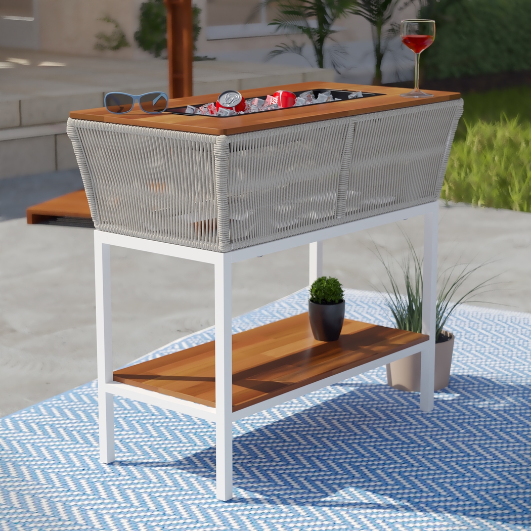 Outdoor Menifee Brown Bar Cart - Thumbnail - Image 6