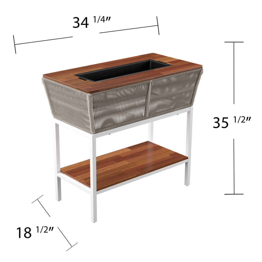Outdoor Menifee Brown Bar Cart - Thumbnail - Image 7