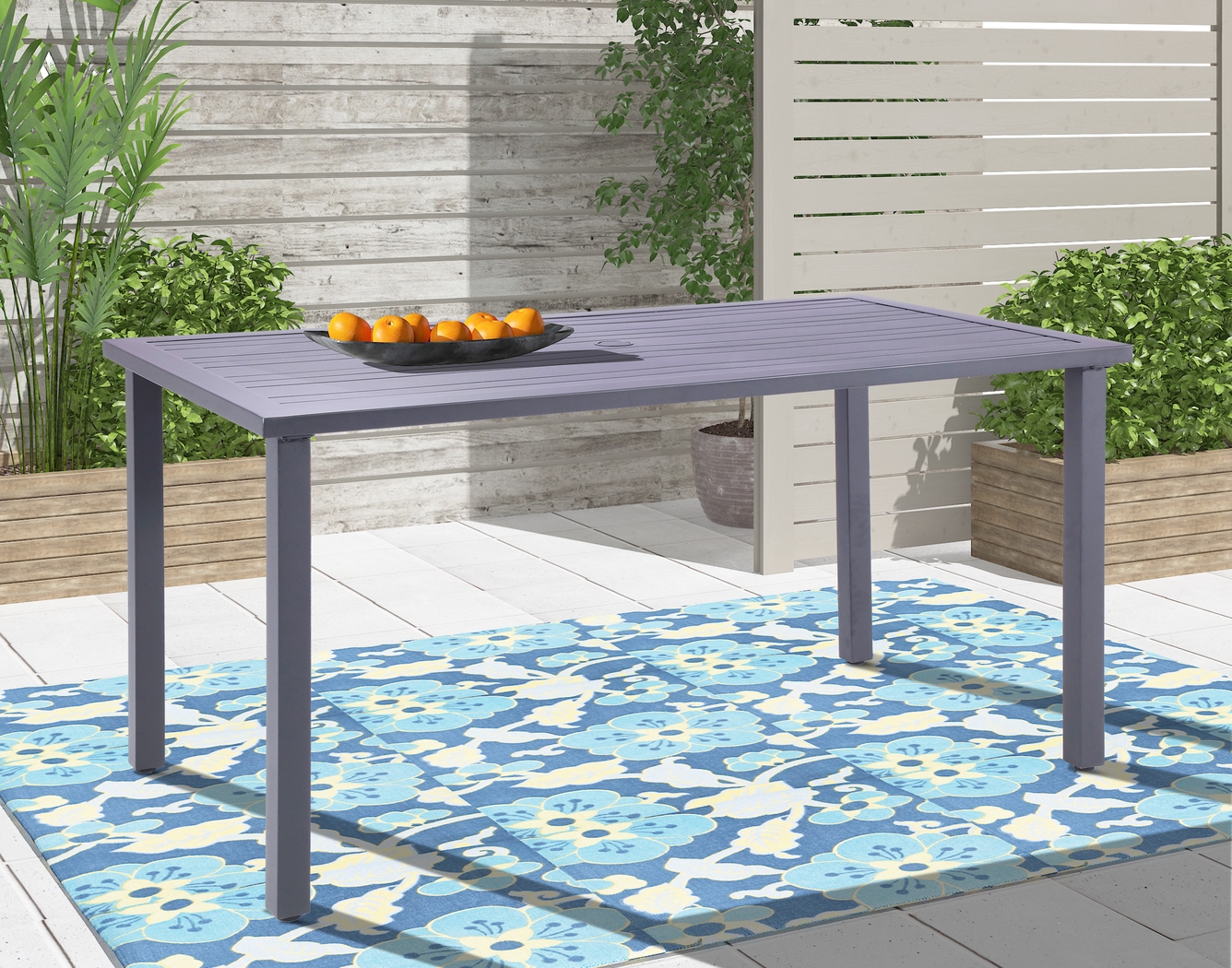 Outdoor Miloen Rectangular Black Dining Table - Thumbnail - Image 7