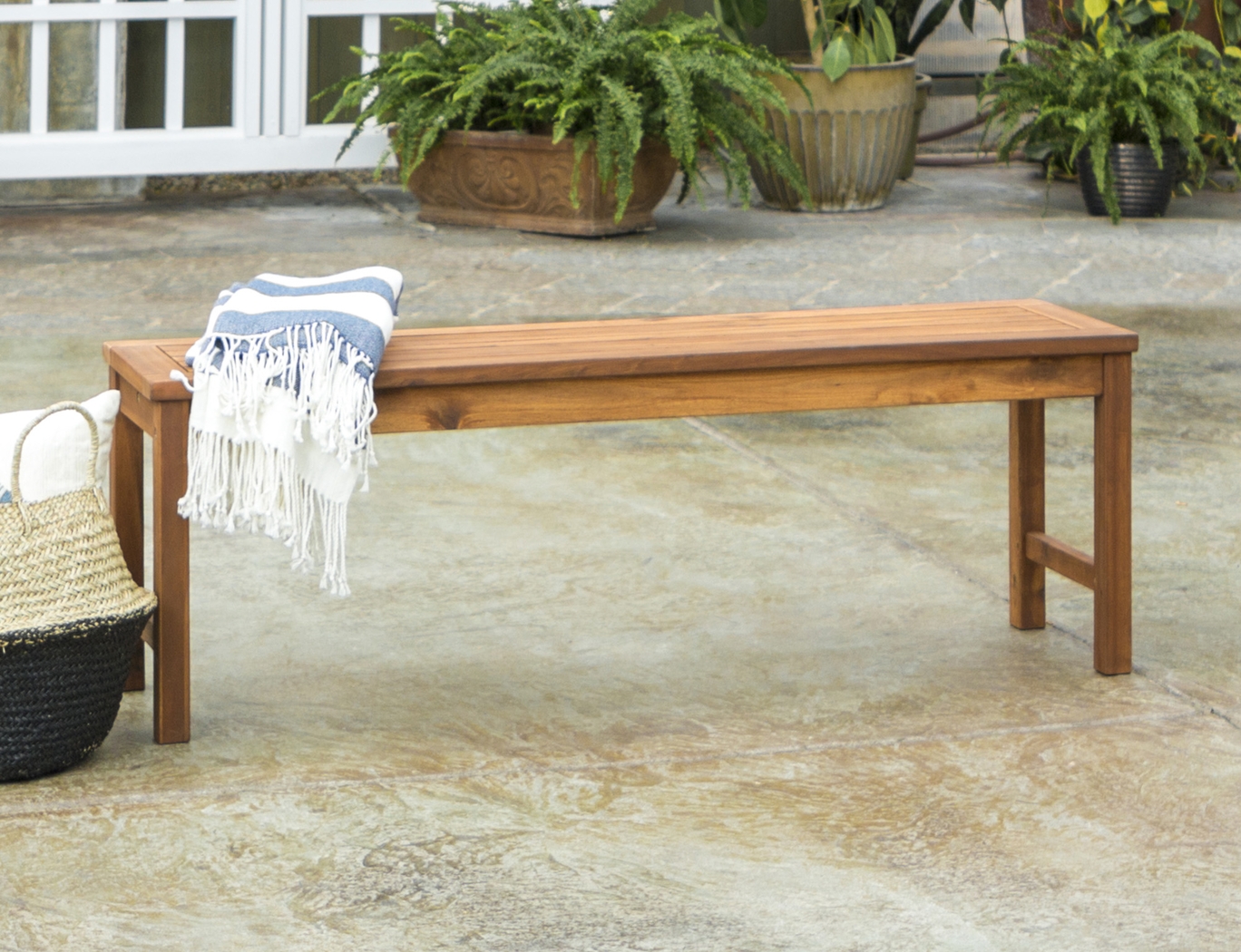 Outdoor Nasser Brown Bench - Thumbnail - Image 2