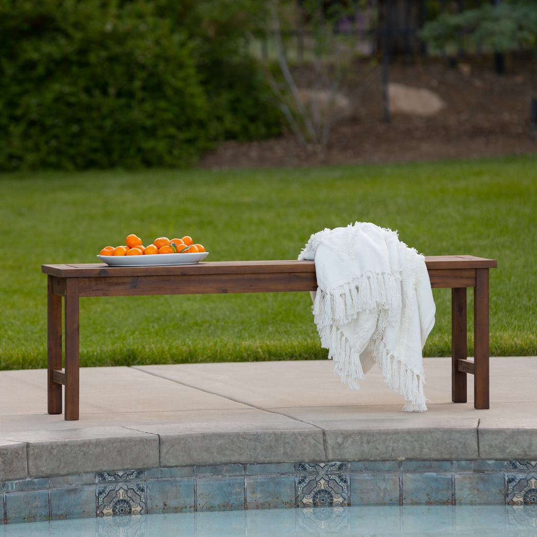 Outdoor Nasser Dark Brown Bench - Thumbnail - Image 3